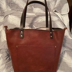 Portland Leather Goods Large Zippered Tote NEW!!